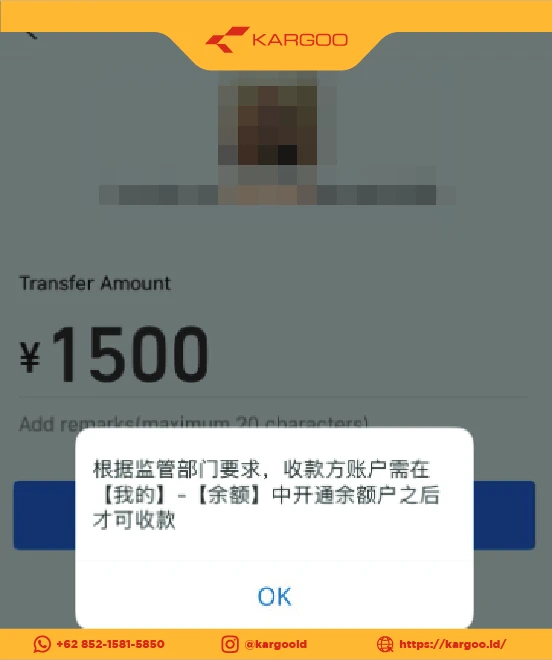 masalah gagal topup alipay